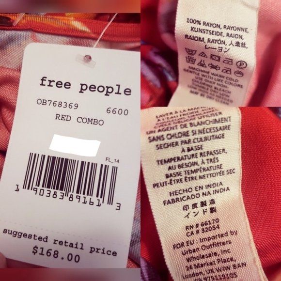 Free People Dress Floral Cocktail Party Oversized Loose Boho Red Mini SMALL Sexy - Picture 4 of 11